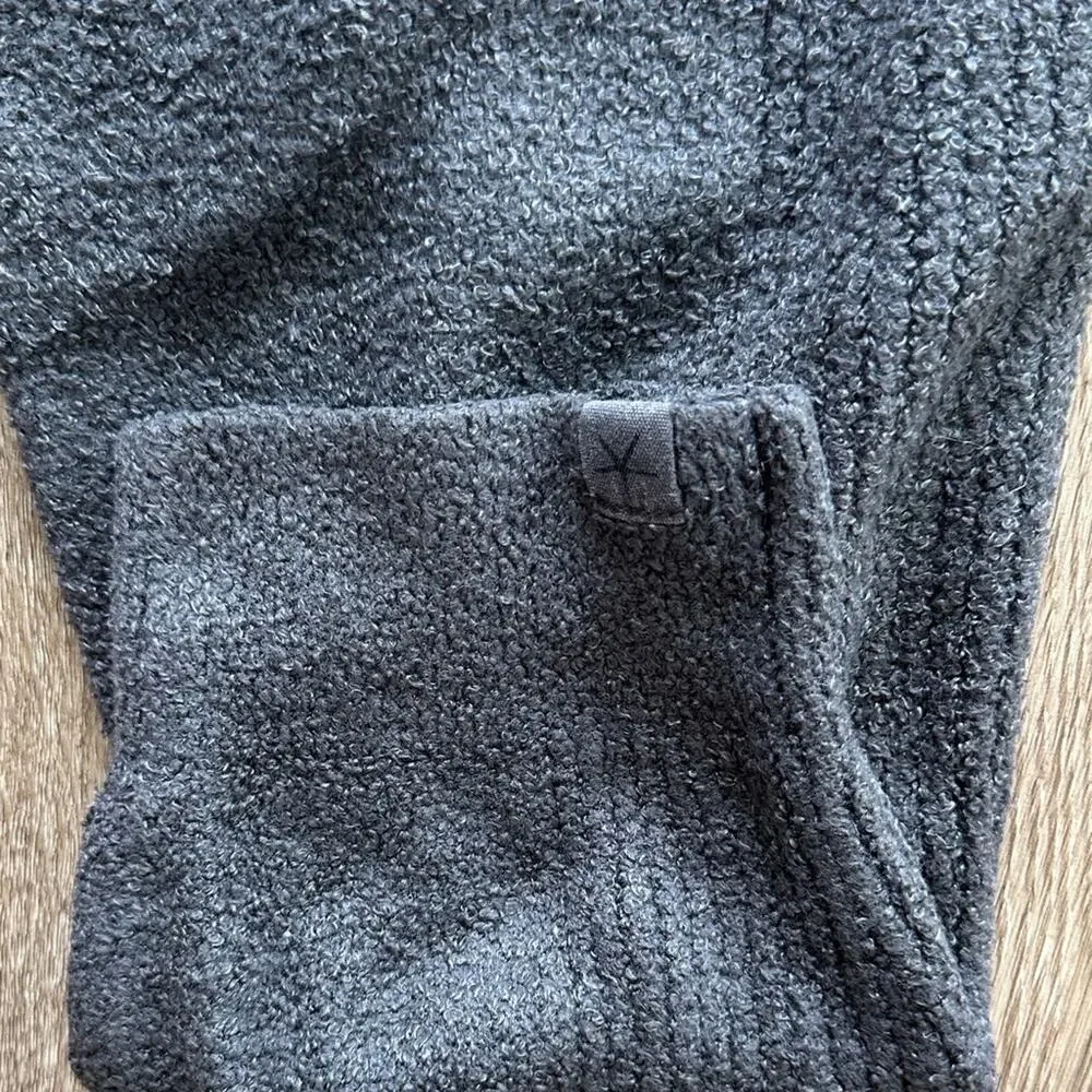 Barefoot‎ Dreams CozyChic Lite Rib Blocked Pant Jogger Carbon Small Mid Rise